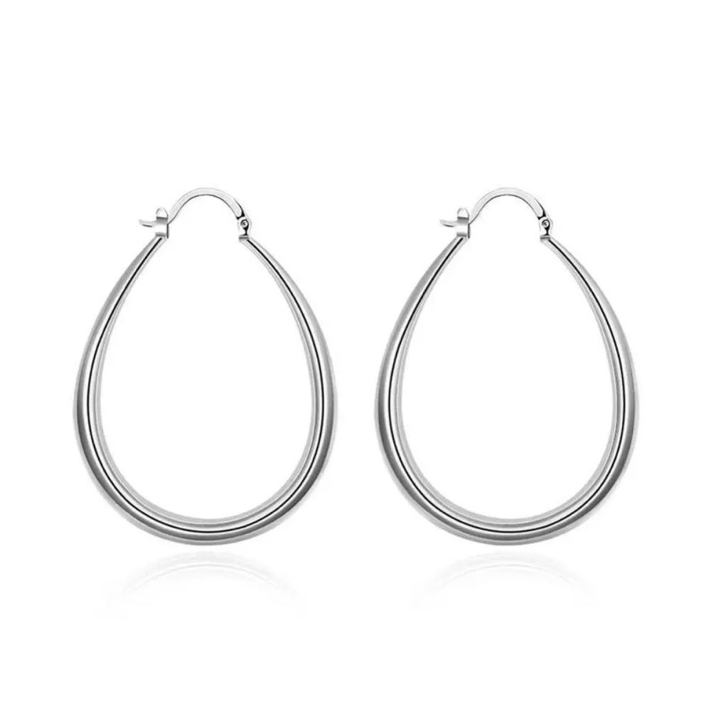 NEW 925 STERLING SILVER HOOPS EARRINGS, WONDERFUL EARRINGS, WOW EARRINGS - Picture 4 of 6